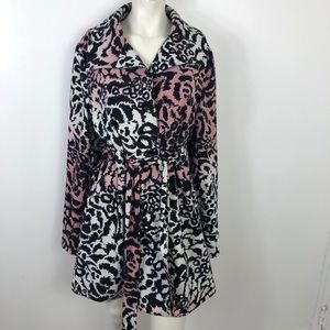 Grass Collections Cheetah Print Trench Coat